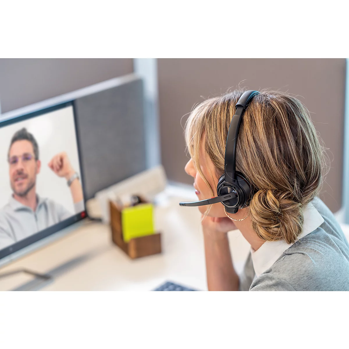 Poly Savi 8220 MS DECT USB-A-Headset, kabellos, Microsoft Teams zertifiziert