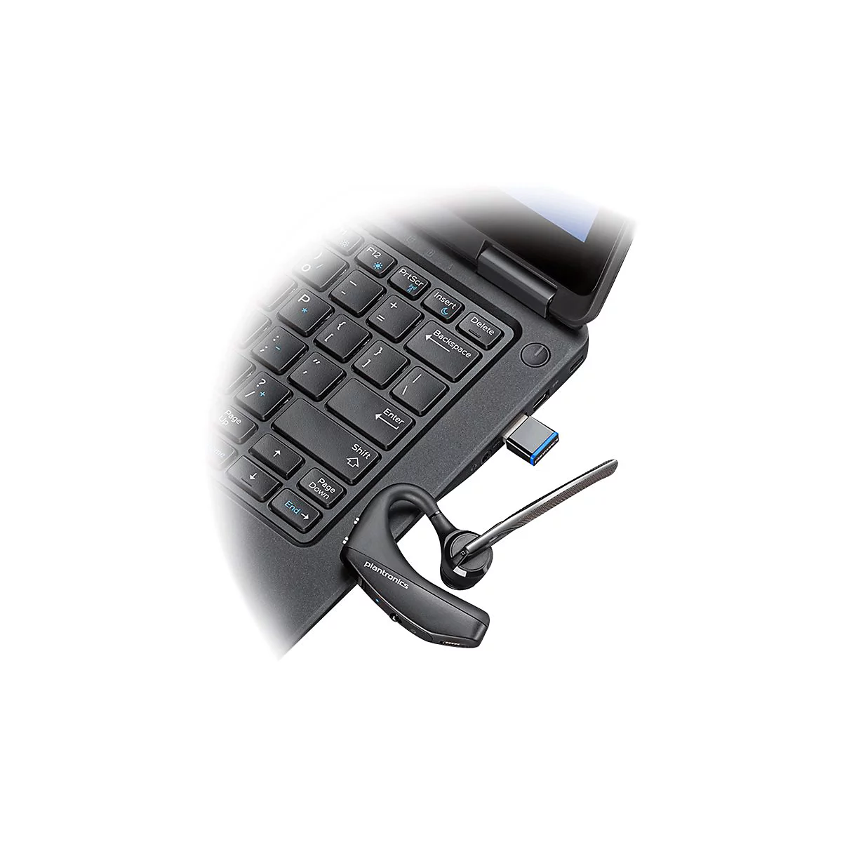 Poly Voyager 5200 UC - Headset - Ohrstöpsel - über dem Ohr angebracht - Bluetooth - kabellos