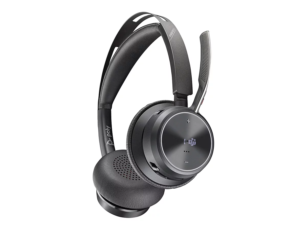 Poly Voyager Focus 2-M - Headset - On-Ear - Bluetooth - kabellos, kabelgebunden - aktive Rauschunterdrückung