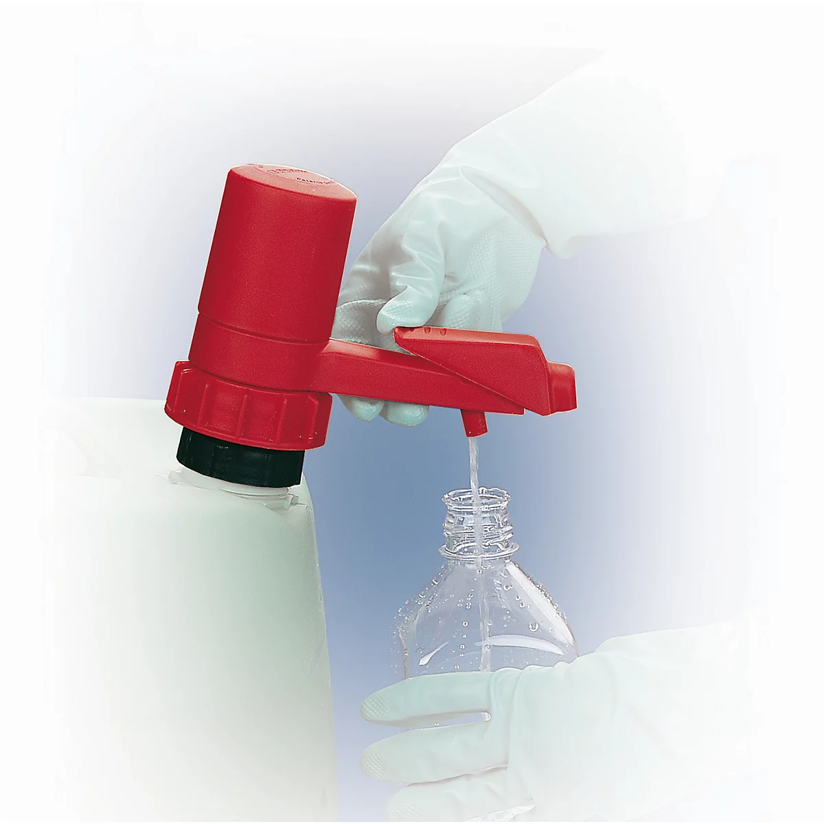 Pompe à conteneur, 8 l/min, profondeur d'immersion 1000 mm, fonctionnement manuel, pour acides et bases faibles, liquides pétrochimiques