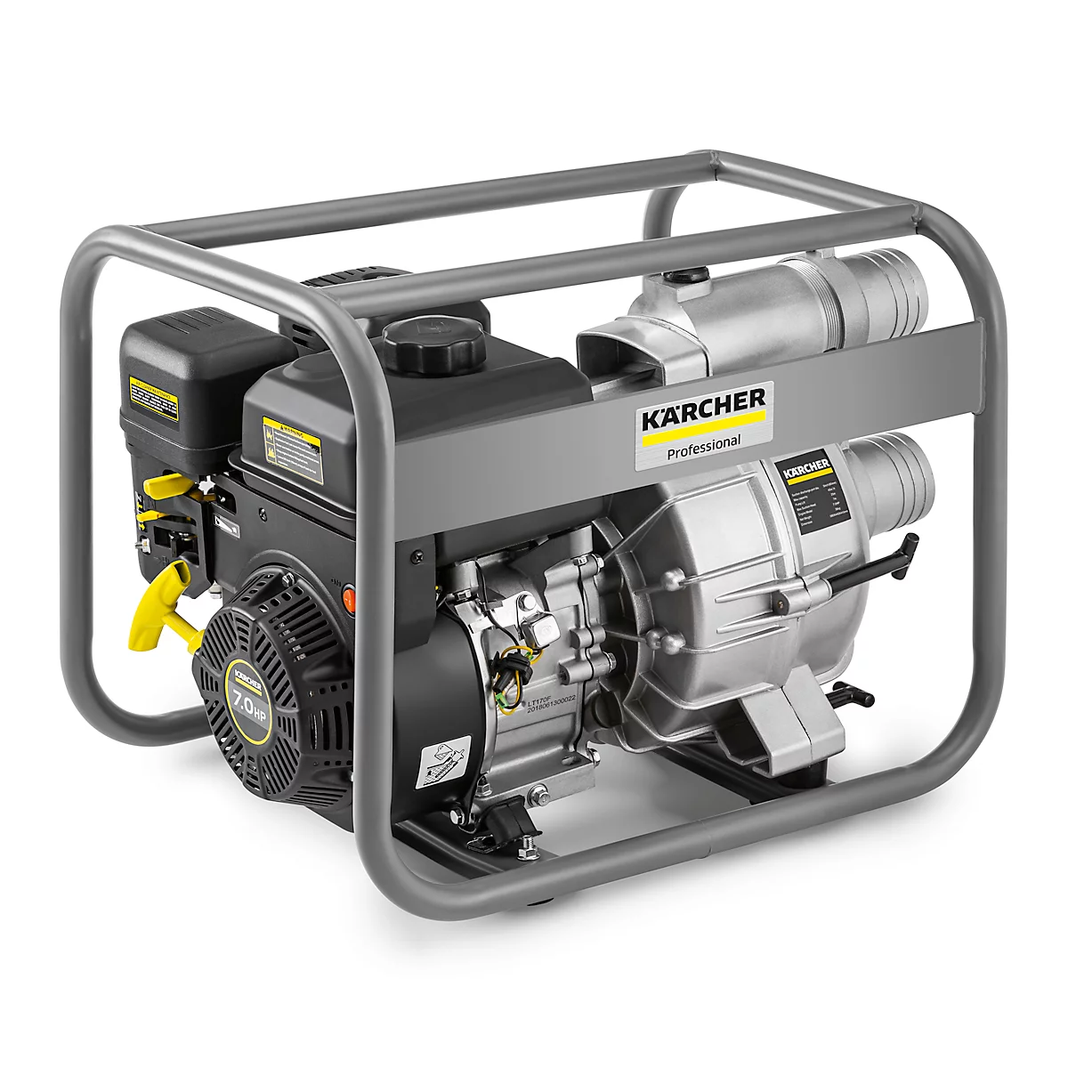 Pompe pour eaux sales Kärcher WWP 45, capacité de pompage jusqu'à 45 m3/h, moteur essence, réservoir de 3,6 litres, L 629 x l 425 x H 445 mm