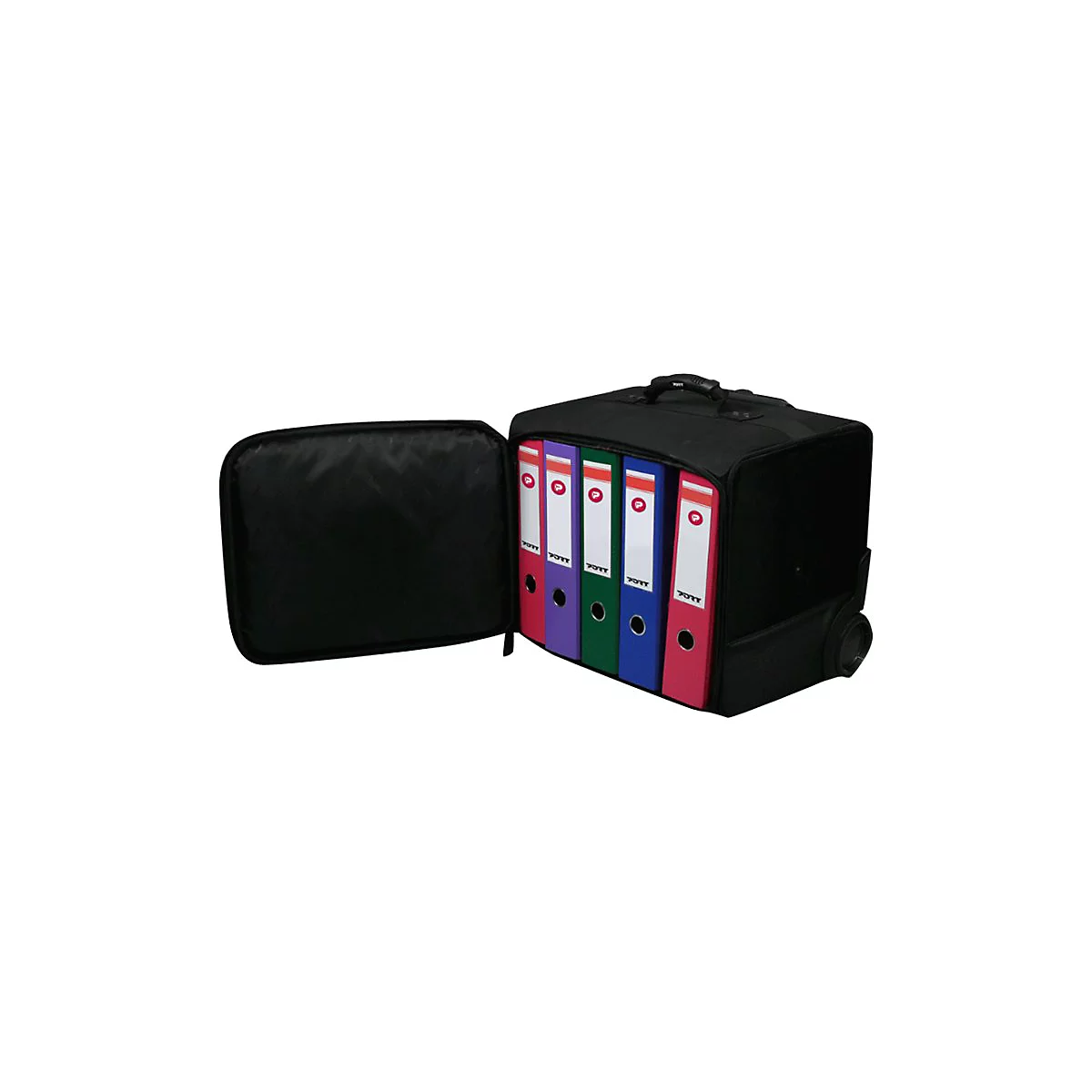 PORT Bristol L - Koffer mit Rollen für Ordner - 1680D ballistisches Polyester - Schwarz