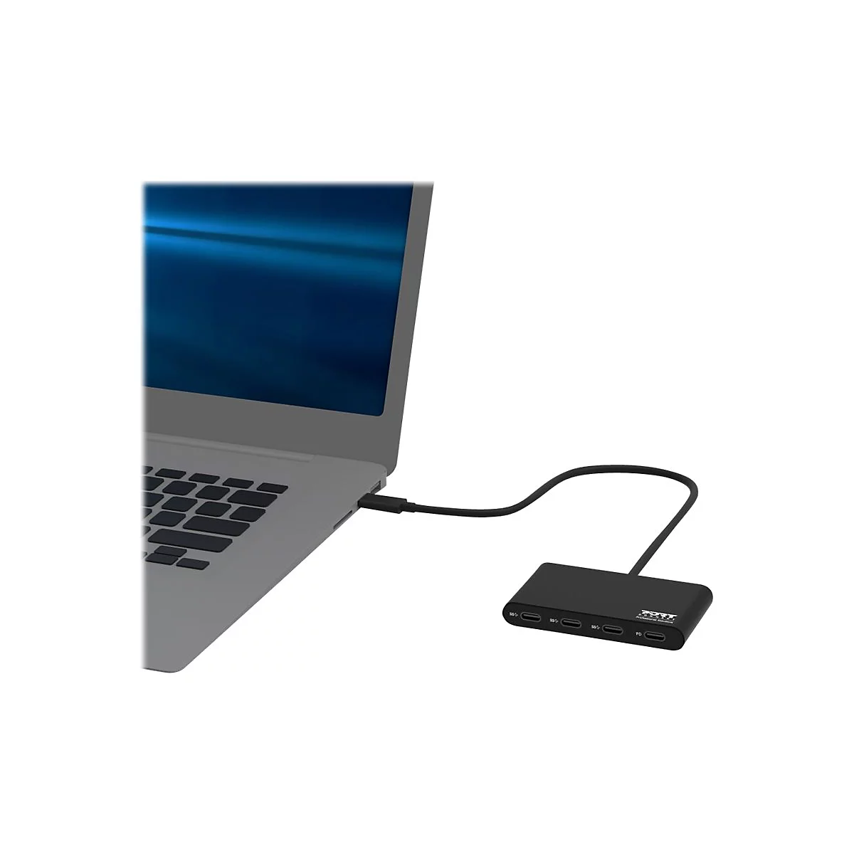 PORT Connect - Hub - 3 x USB-C + 1 x USB-C (Spannungsversorgung) - Desktop