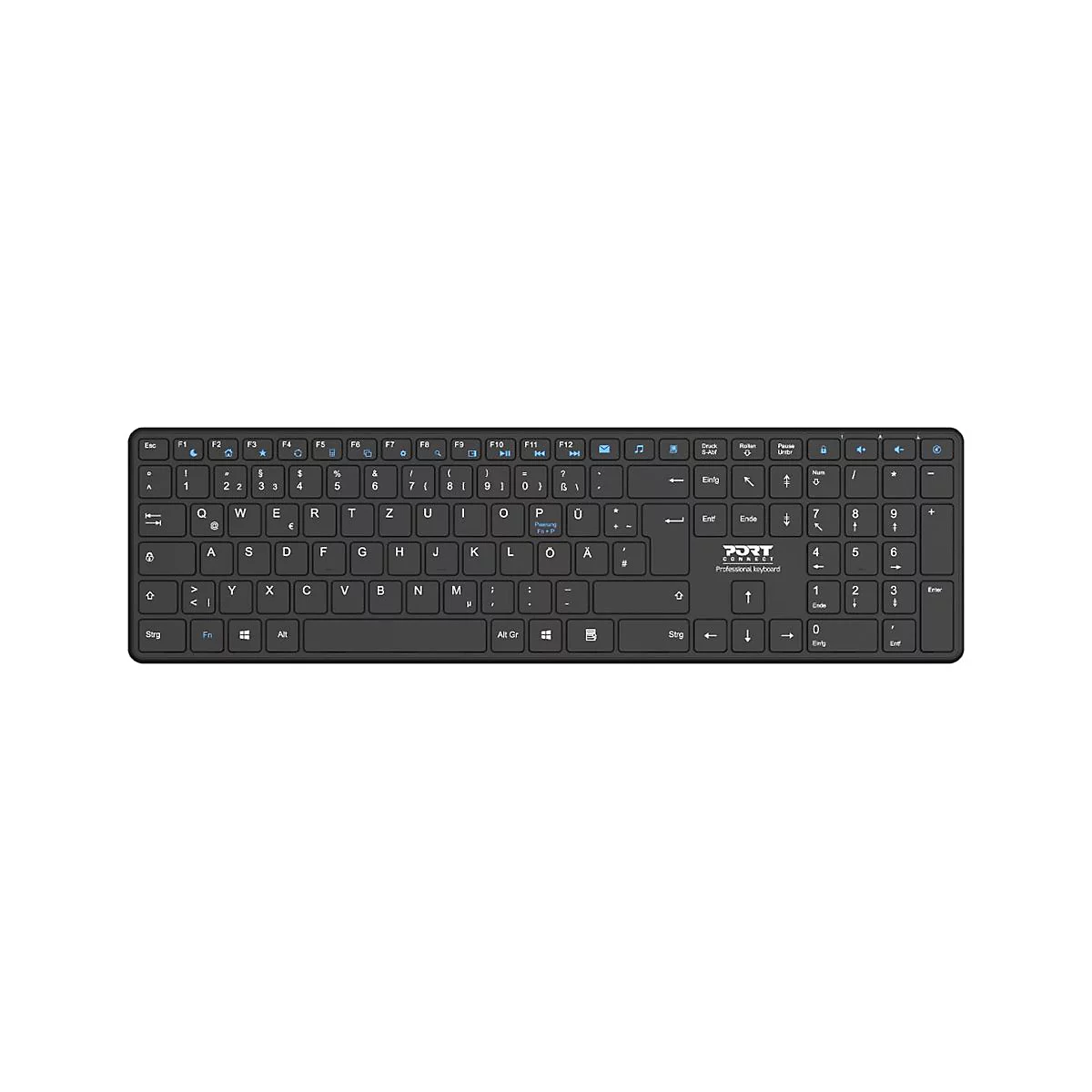 PORT Connect OFFICE PRO - Tastatur - wiederaufladbar - kabellos - Bluetooth 5.2 - QWERTZ