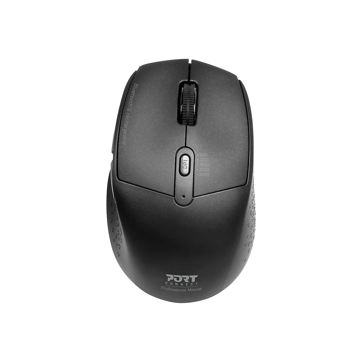 PORT Connect Professional - Maus - 5 Tasten - kabelgebunden - 2.4 GHz, Bluetooth - USB / USB-C Wireless-Empfänger