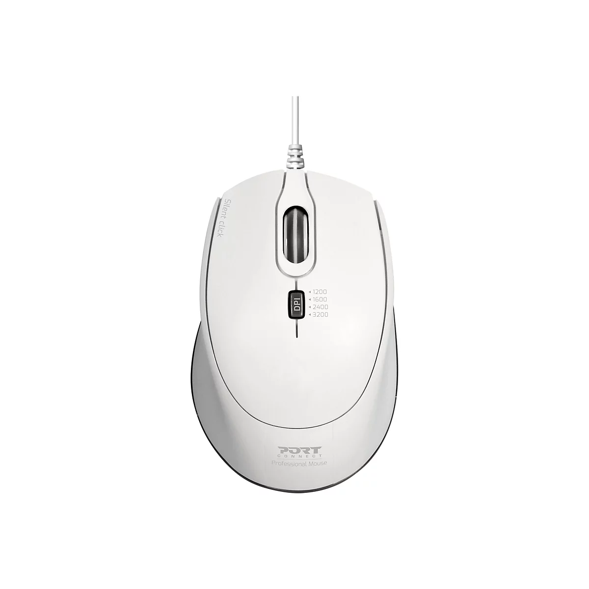 PORT Connect SILENT - Maus - optisch - 3 Tasten - kabelgebunden - USB, USB-C
