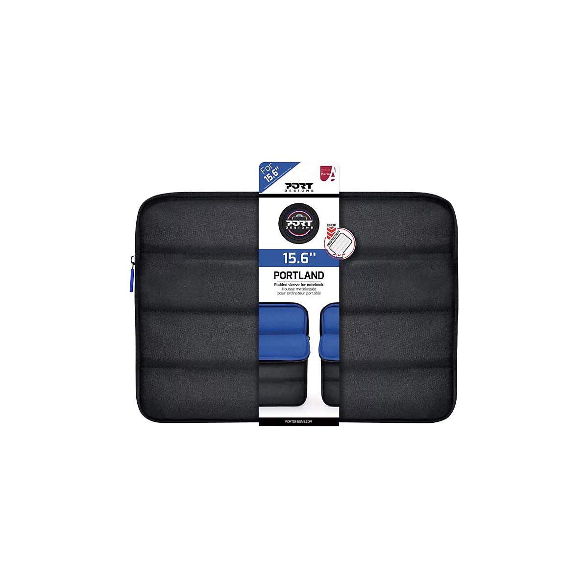 PORT Designs Portland - Notebook-Hülle - 39.6 cm - bis zu 15,6' - Schwarz