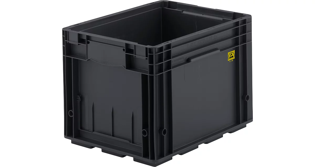 Portador de carga pequeña R-KLT 4129 ESD, plástico, An 400 x P 300 mm, hasta 20 kg, negro conductor