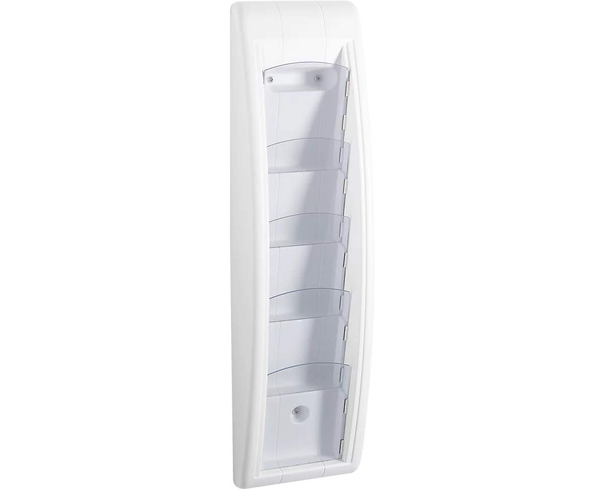 Portafolletos de pared Quickfit, 5 compartimentos, DIN 1/3 A4, blanco