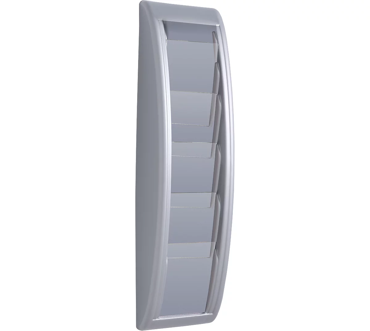 Portafolletos de pared Quickfit, 5 compartimentos, DIN largo, color aluminio