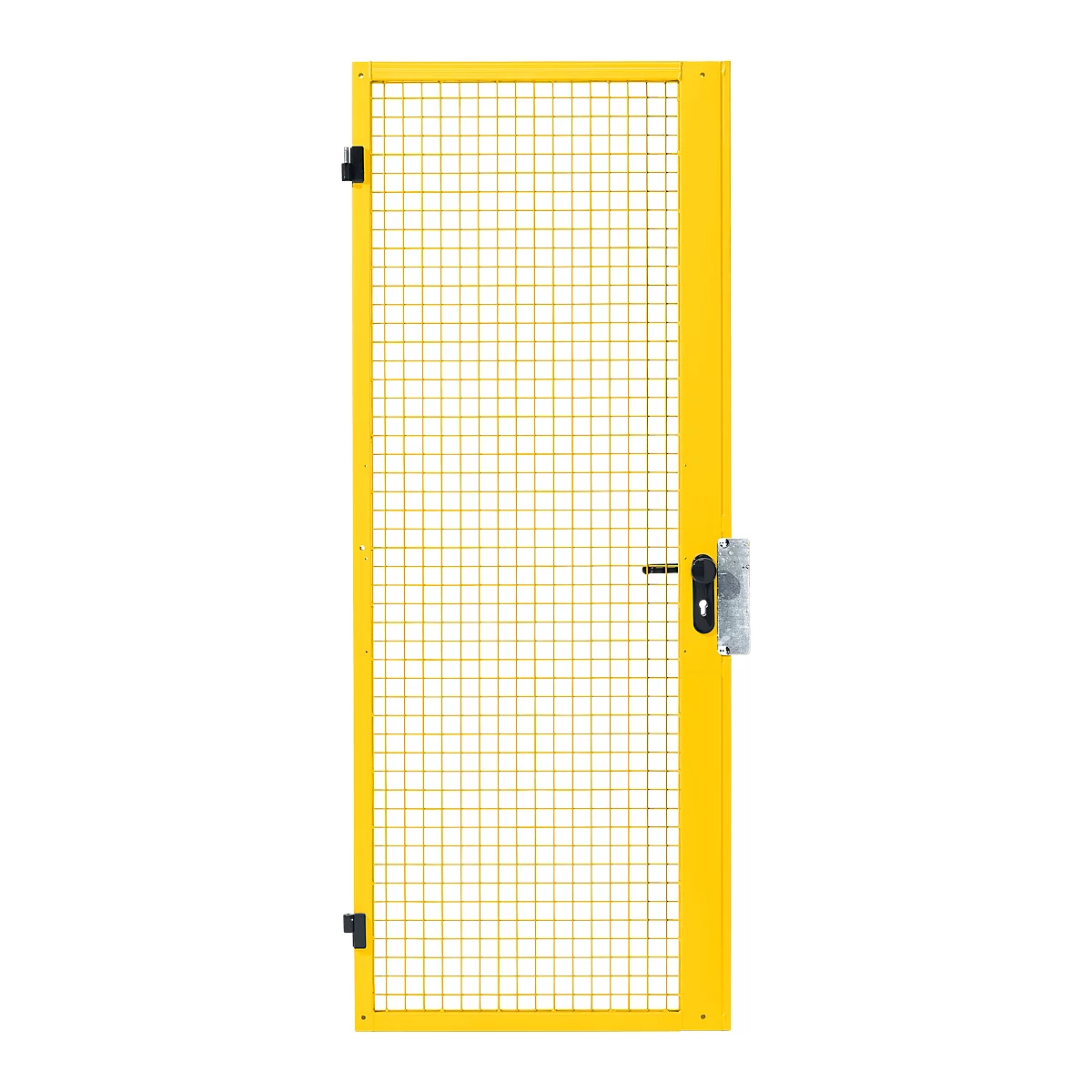 Porte à un battant, pour système de séparation grillagé, charnière droite/gauche, l. 850 x H 2070 mm, avec serrure à pêne dormant, jaune