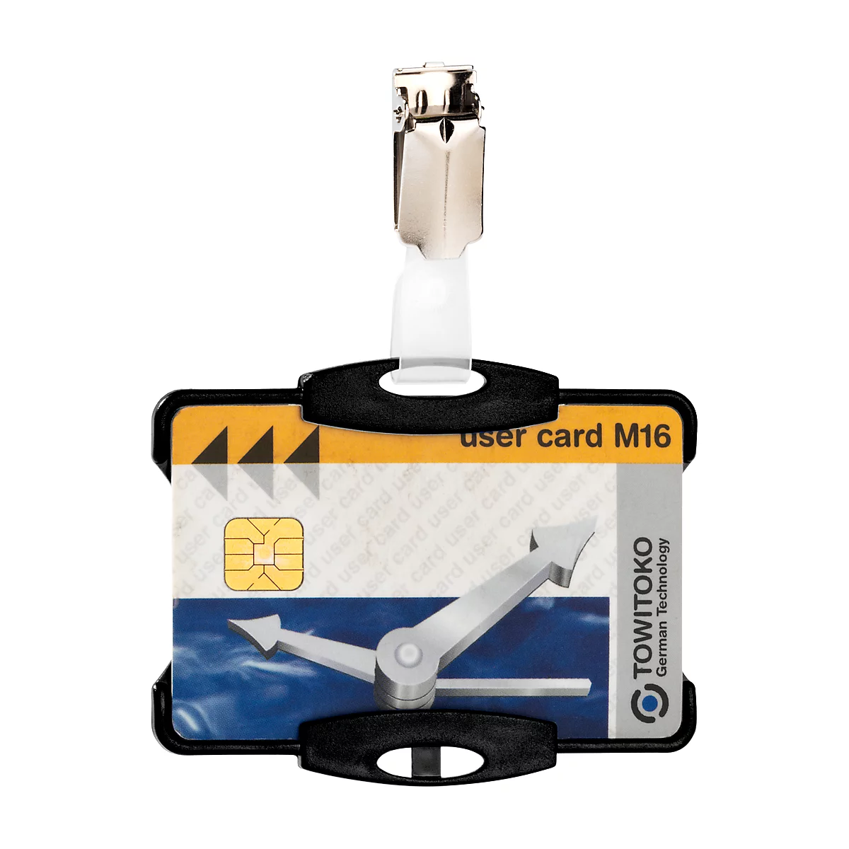 Porte-badge de sécurité avec clip DURABLE - pour 1 carte - noir - paquet de 25 pièces