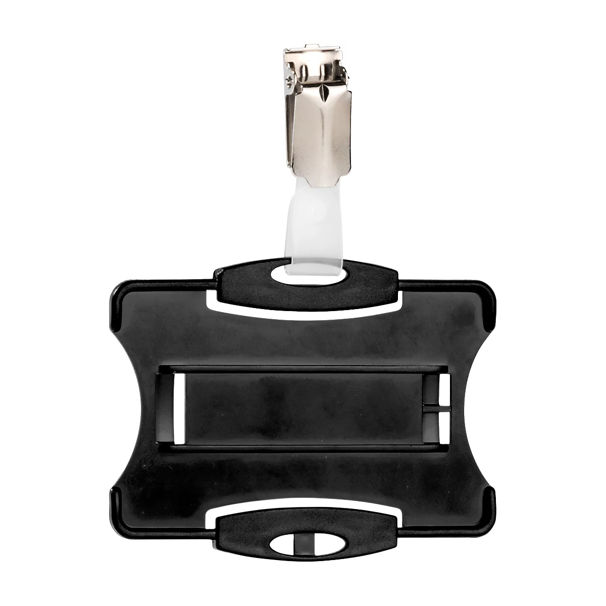 Porte-badge de sécurité avec clip DURABLE - pour 1 carte - noir - paquet de 25 pièces