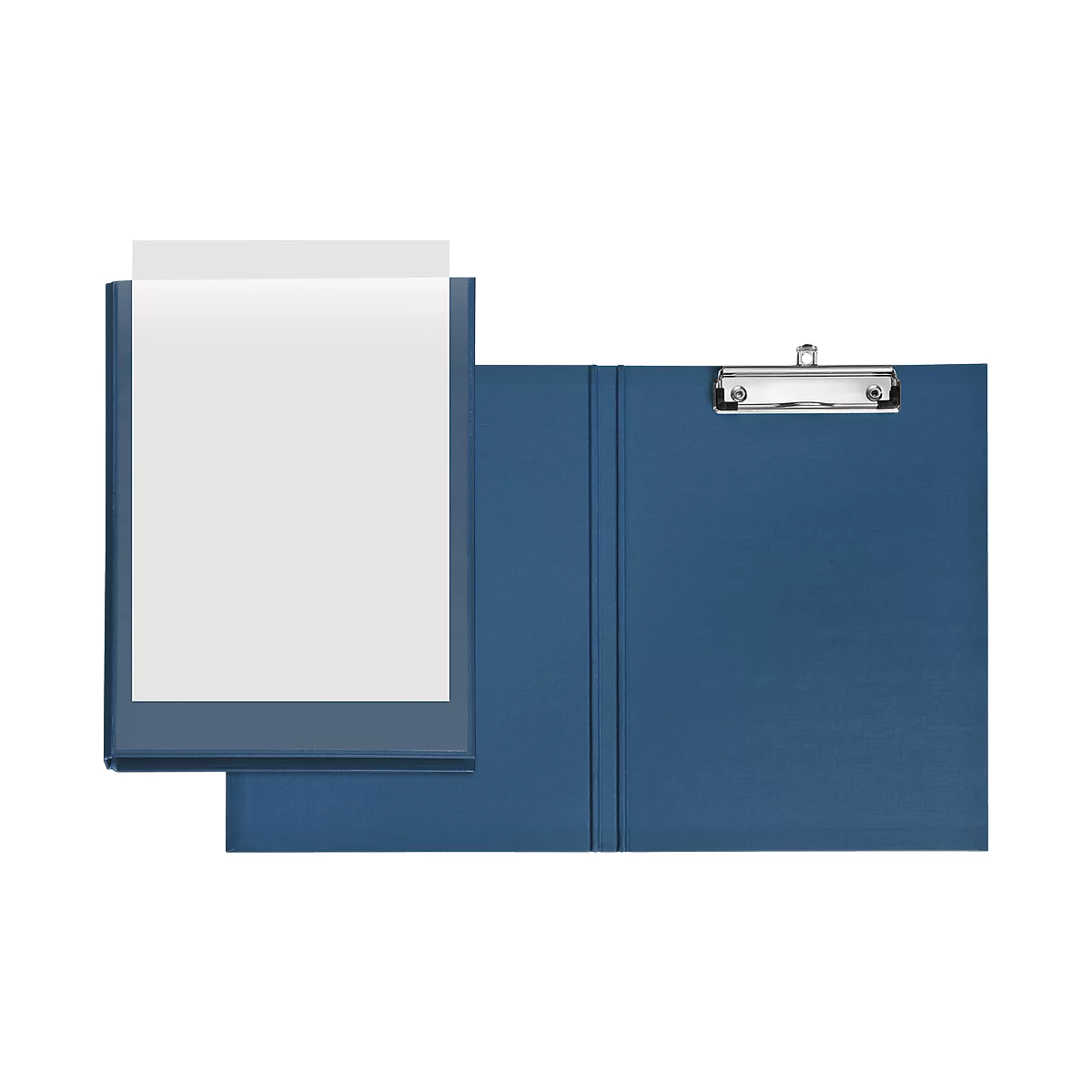 Porte-bloc double VELOFLEX, format A4, plastique, avec œillet de suspension, avec pochette d'insertion, bleu