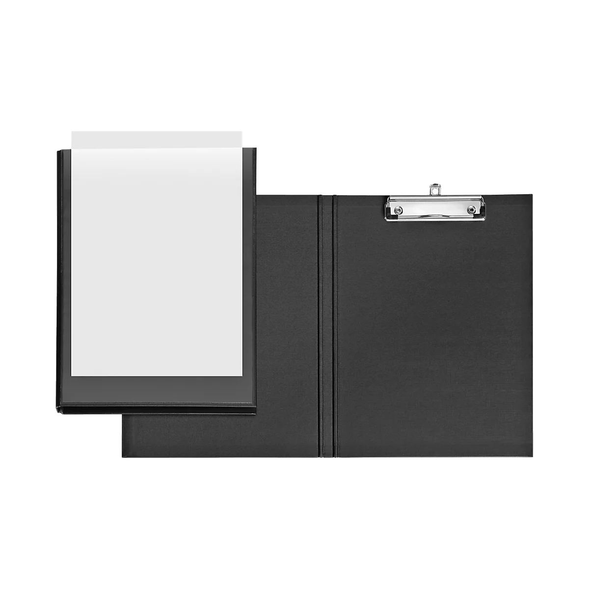 Porte-bloc double VELOFLEX, format A4, plastique, avec œillet de suspension, avec pochette d'insertion, noir