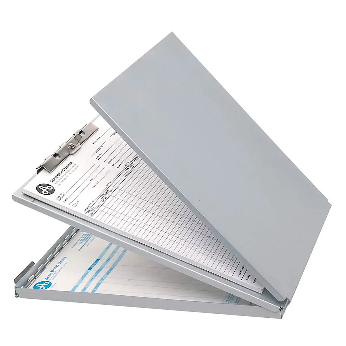 Porte-bloc, format A4, aluminium, avec boîte pour formulaires