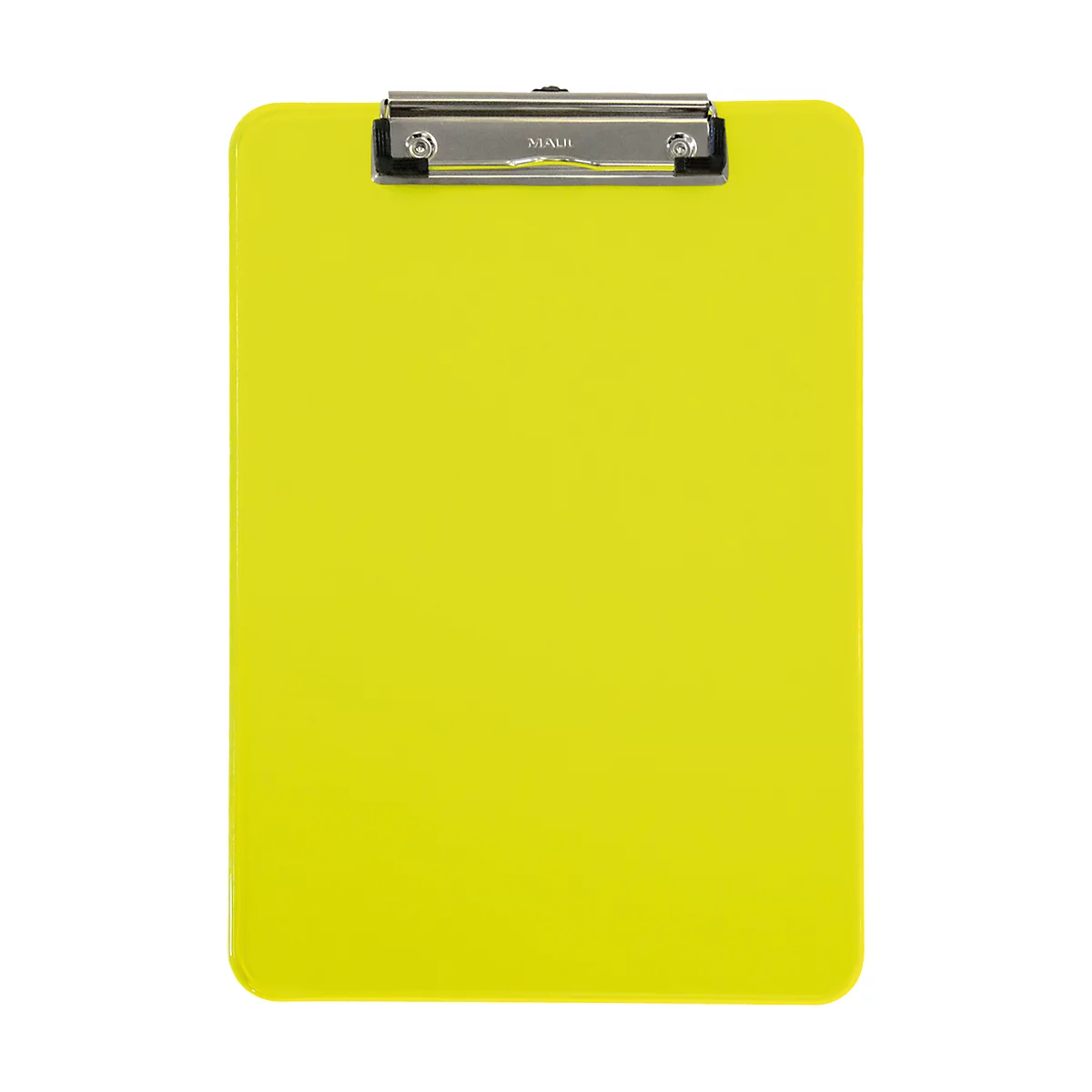 Porte-bloc MAUL, format A4, plastique, avec œillet de suspension, jaune néon-transparent