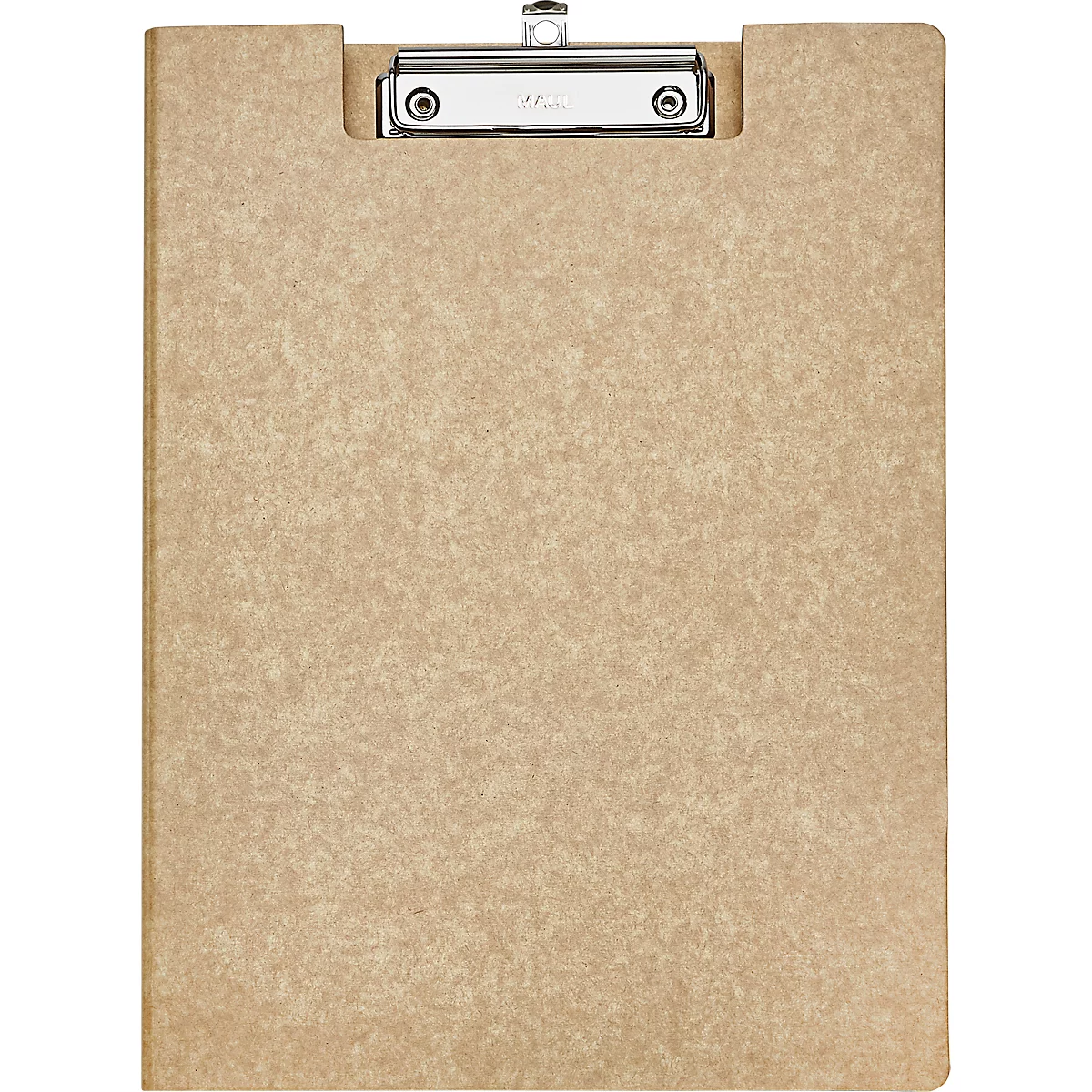 Porte-bloc Maul MAULbalance, A4, pince 8 mm, personnalisable, à suspendre, L 323 x l 234 x H 16 mm, carton, recyclable, marron