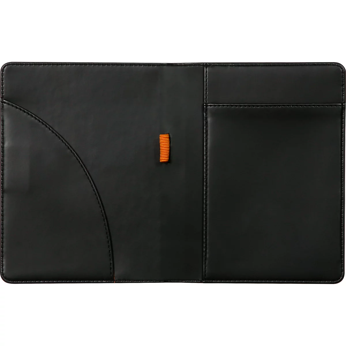 Porte-bloc-notes Rhodia, DIN A6, similicuir, poche intérieure, passant pour stylo