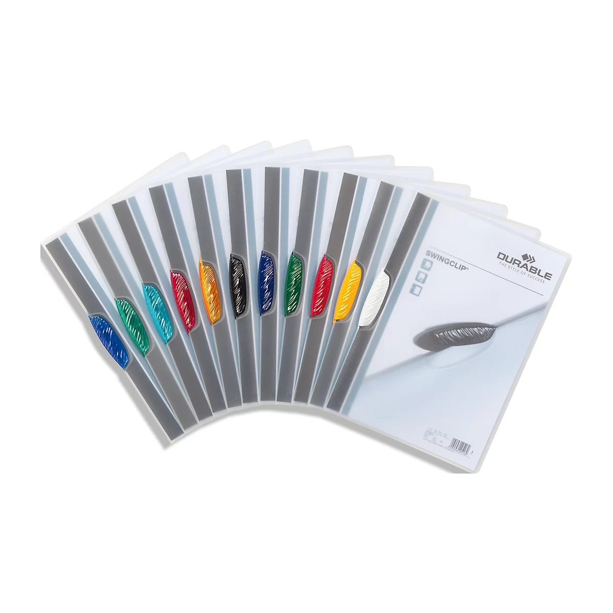 Porte-bloc Swingclip DURABLE, format A4, PP, avec clip, coloris assortis