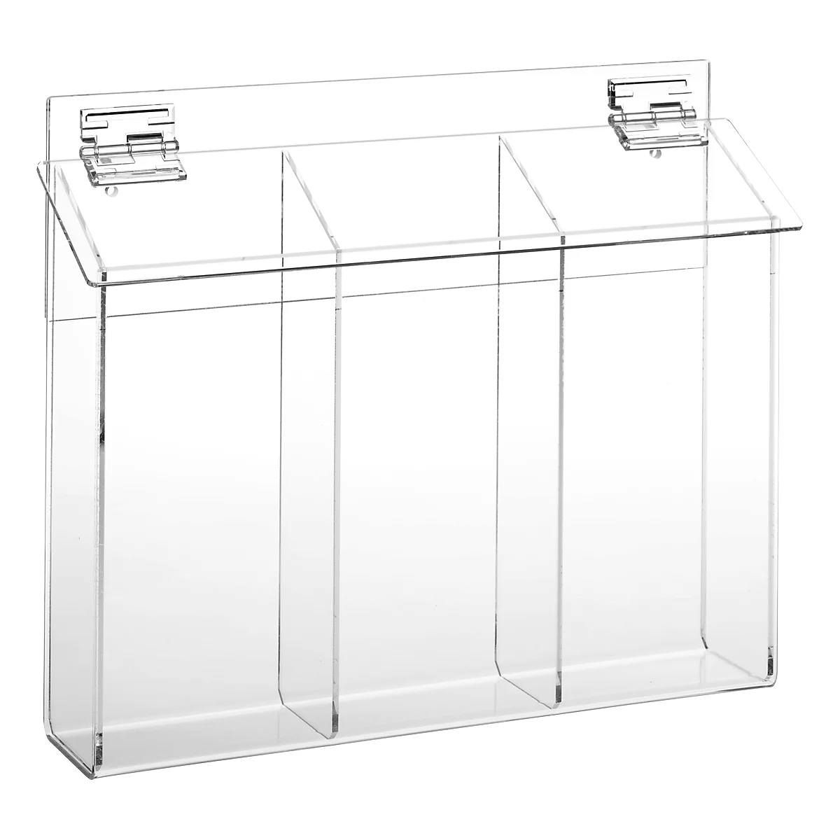 Porte brochures extérieur, transparent, pour format 3x DIN long, l. 360 x P 64 x H 290 mm