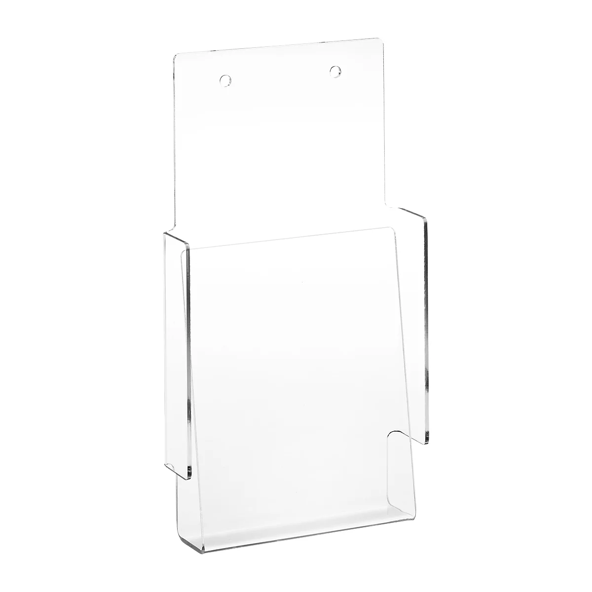 Porte-brochures mural - acrylique - l. 120 x P 30 x H 220 mm - pour format 1/3 A4 - transparent
