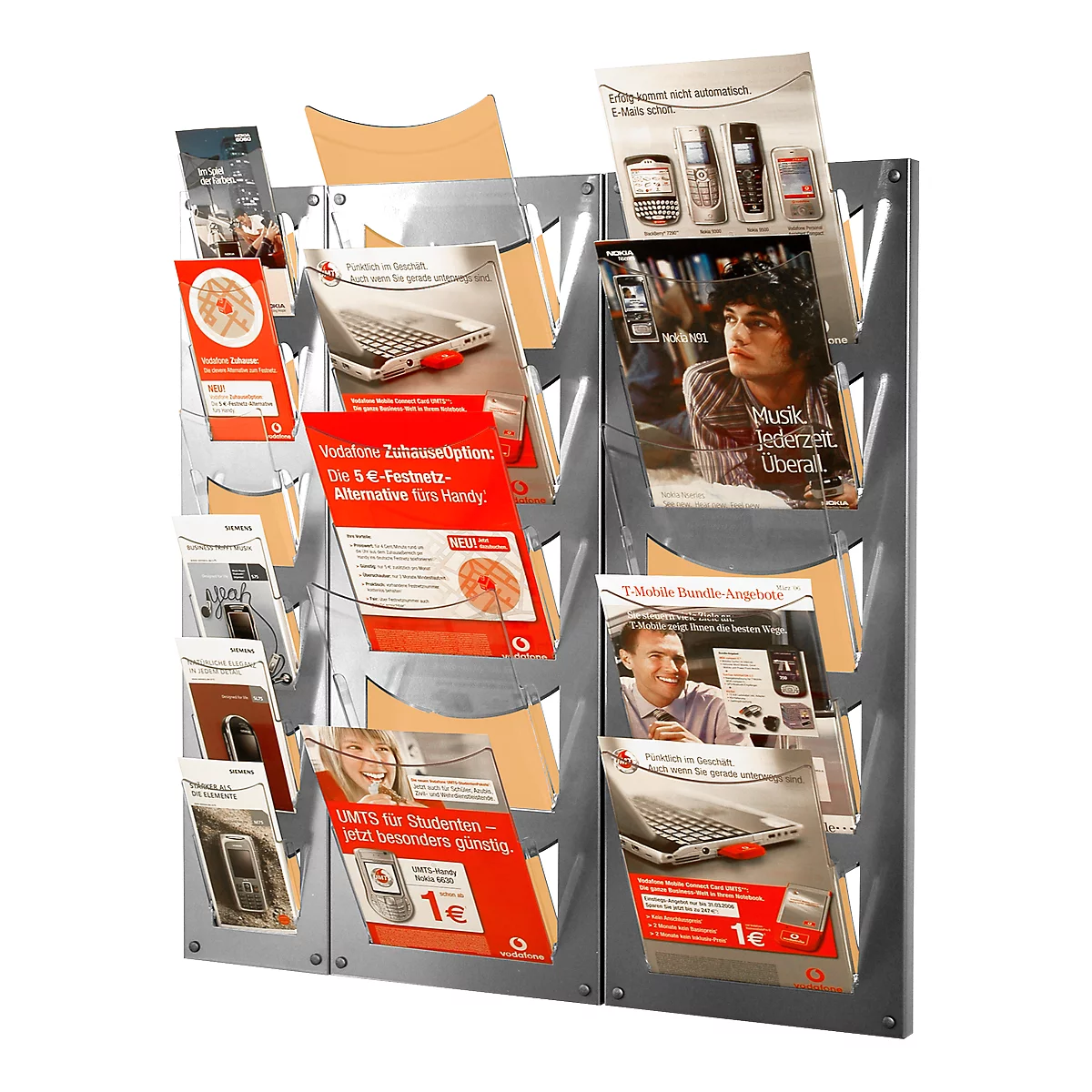 Porte-brochures mural - métal et acylique - 5 x format format A4