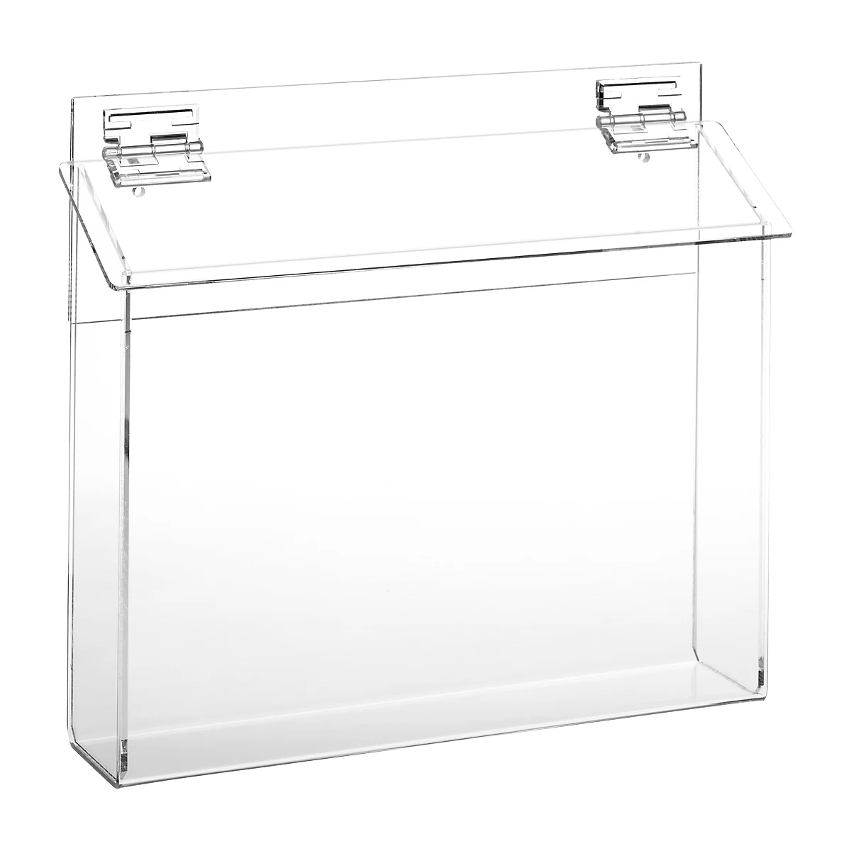 Porte brochures pour l'extérieur, transparent, pour format A4 paysage, l. 330 x P 75 x H 285 mm