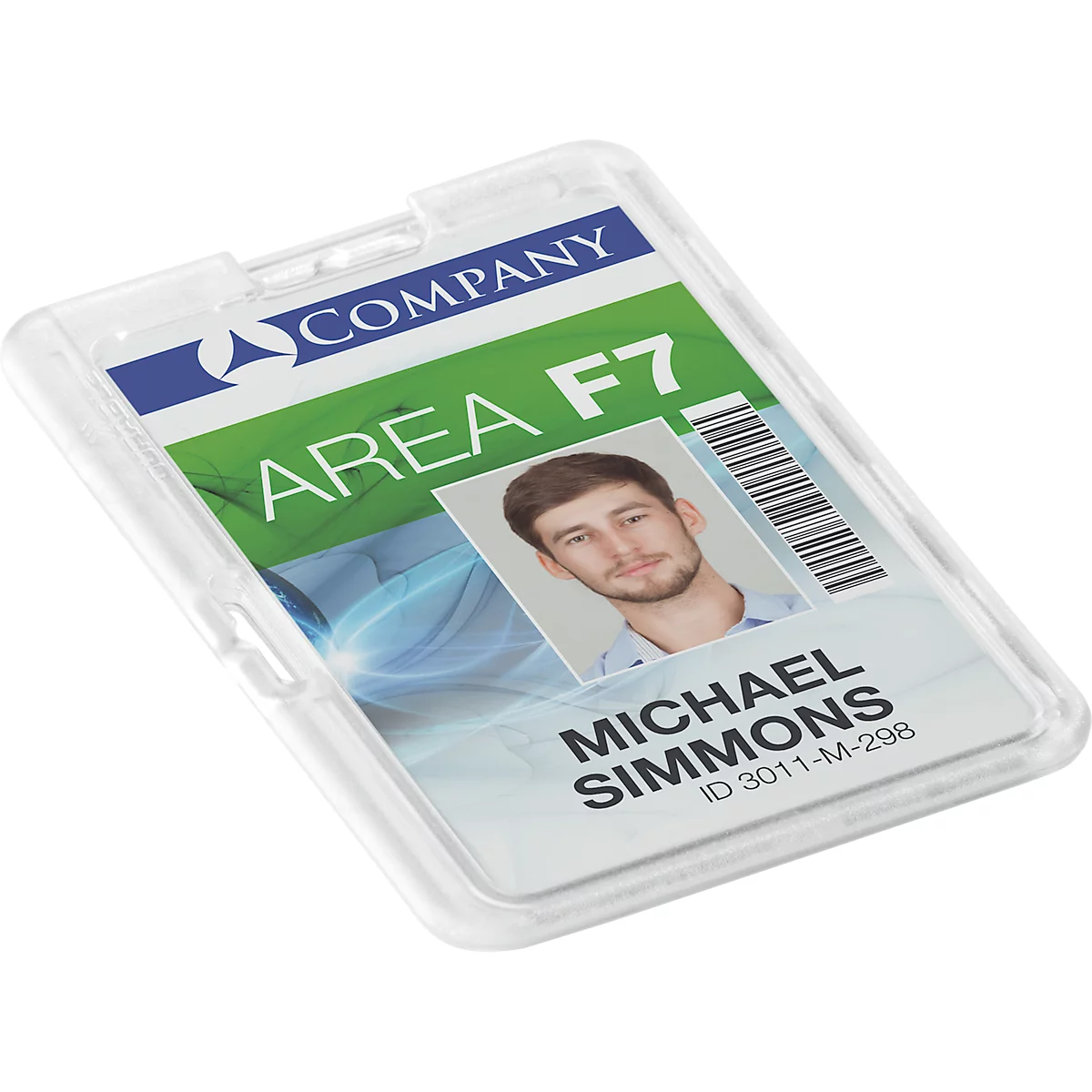 Porte-carte Durable PERMANENT, pour 1 carte au format vertical/transversal, mécanisme de sécurité, avec pattes de fixation, polycarbonate, transparent, 10 pièces