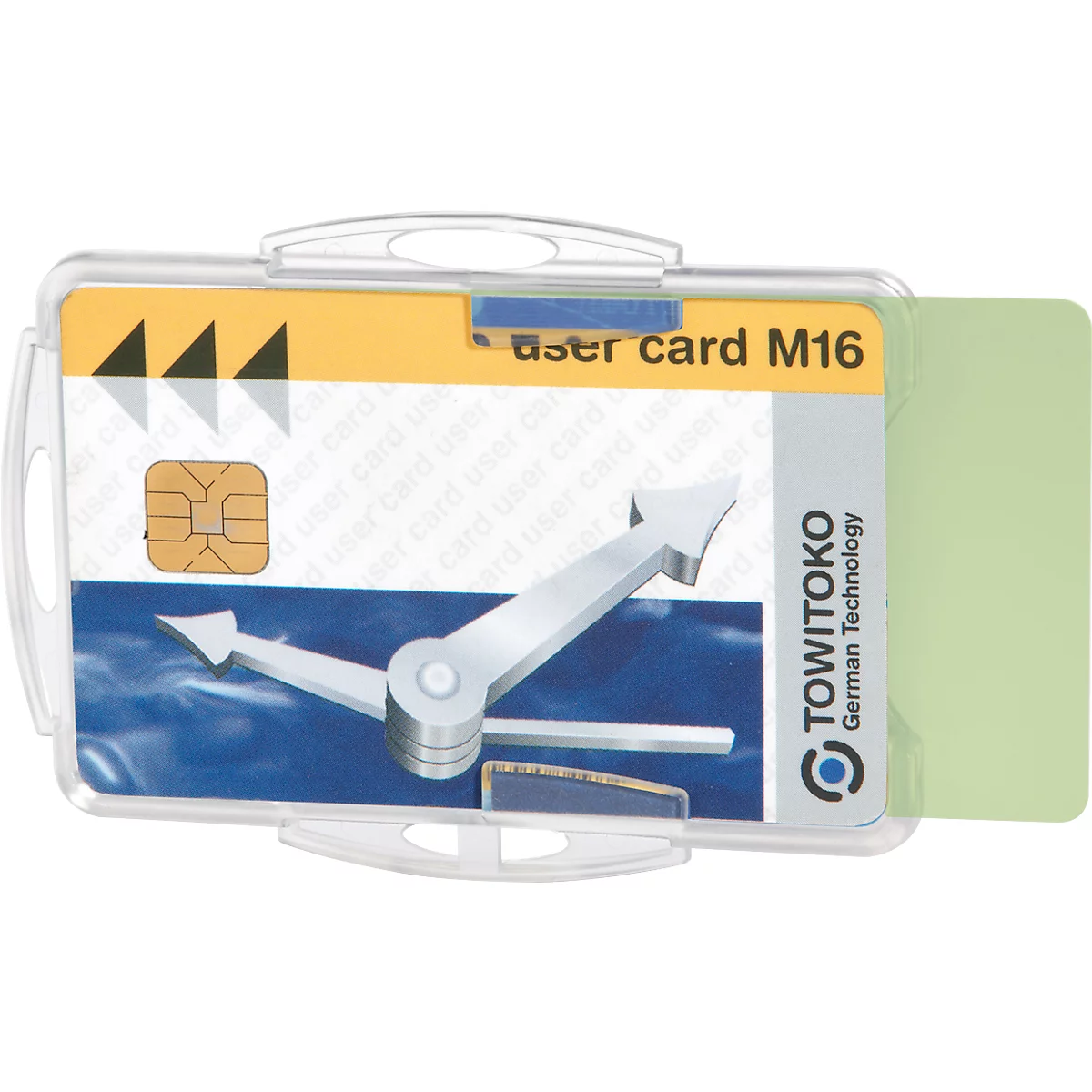Porte-carte Durable, pour 2 cartes au format vertical/transversal, avec languettes de fixation, L 95 x H 70 mm, polystyrène, transparent, 10 pièces