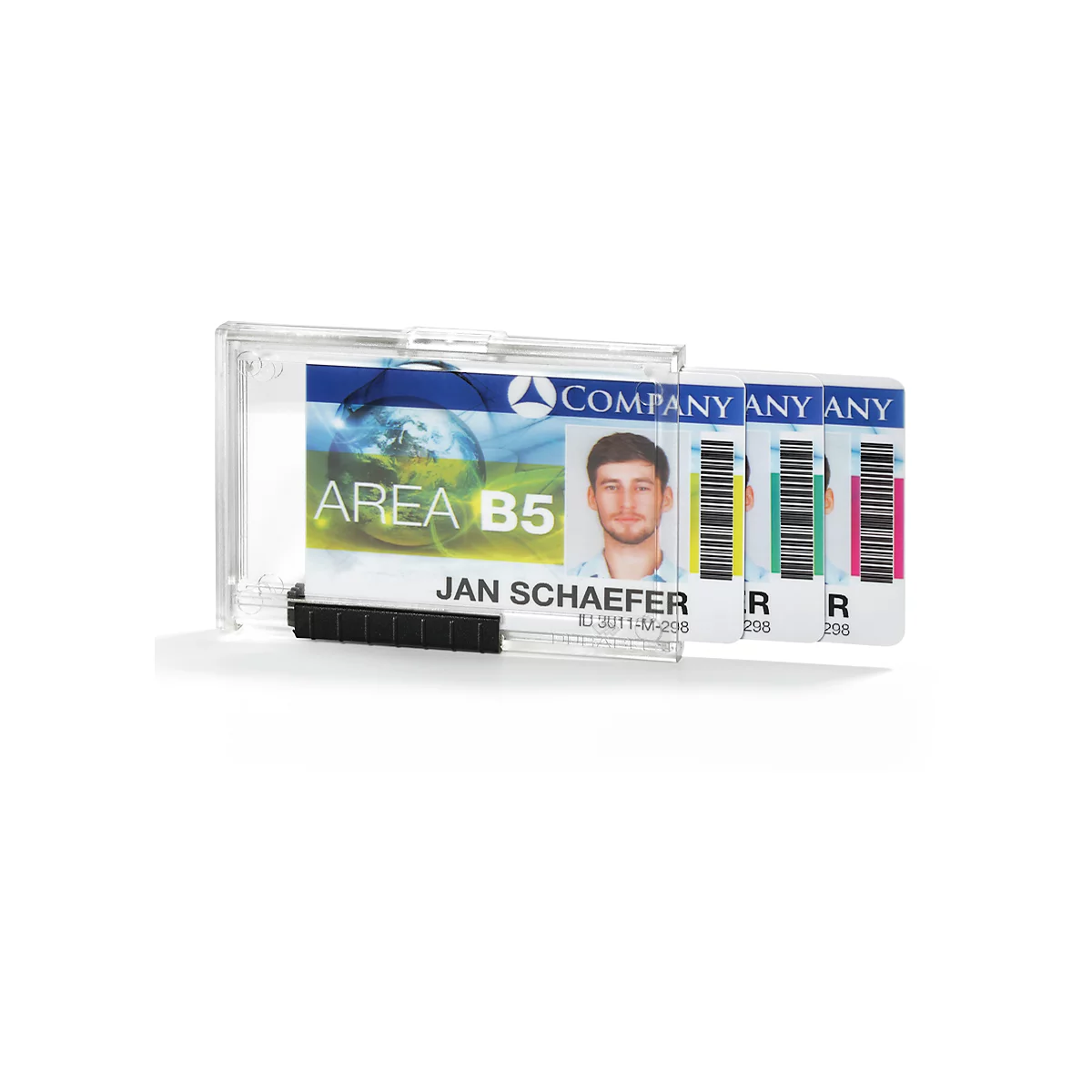 Porte-carte Pushbox Trio Durable, plastique, fonction coulissante pratique, 10 p.