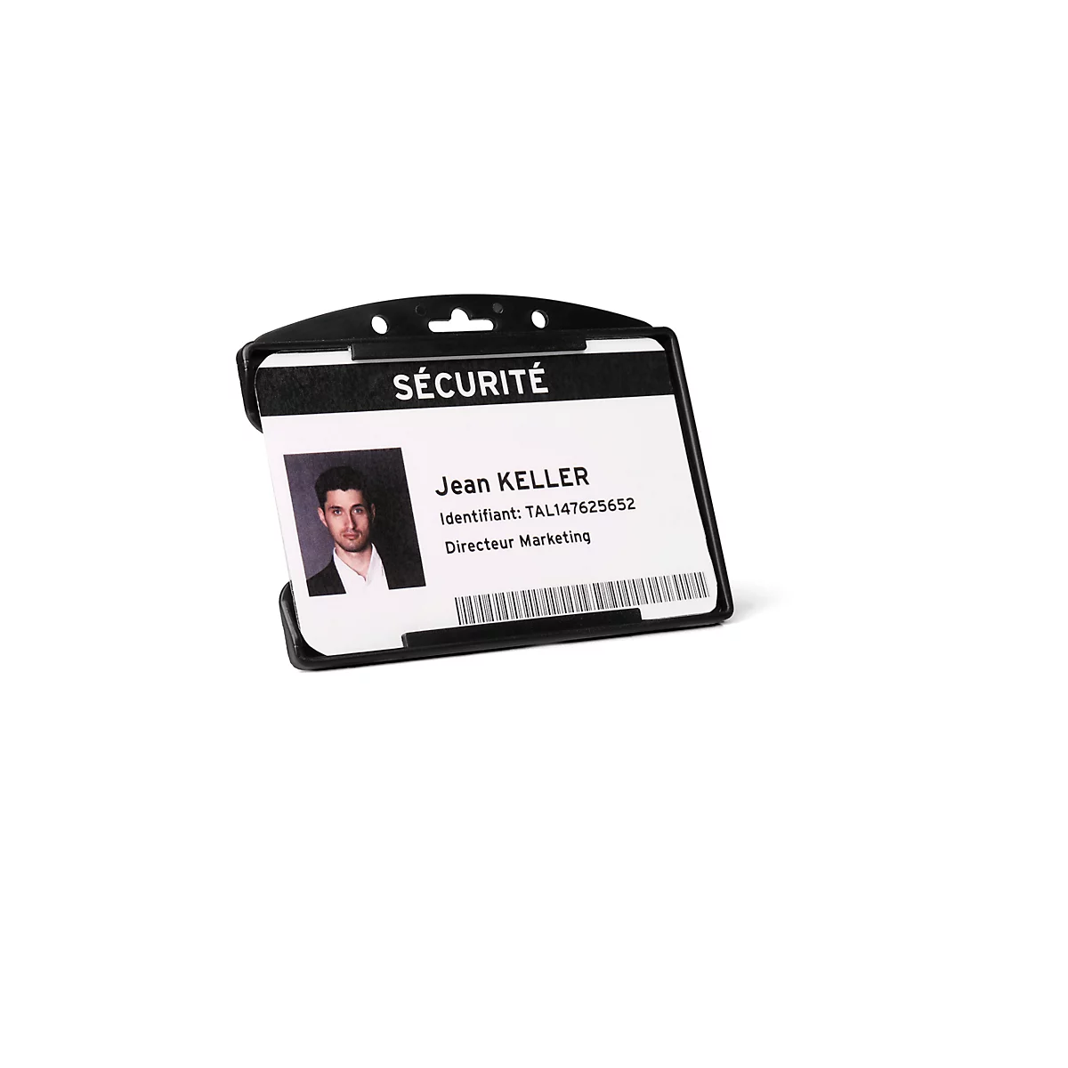 Porte-carte Tarifold, ouvert sur le devant, emplacement pour les doigts, L 90 x H 65 mm, plastique, noir, 10 pièces