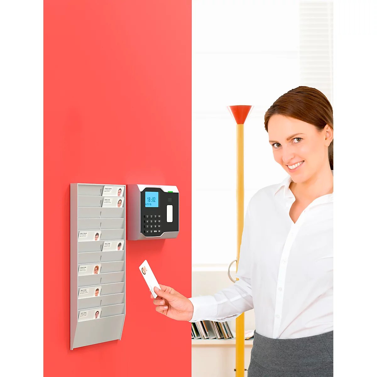 Porte-cartes avec support mural, 24 compartiments, profondeur de 5 mm
