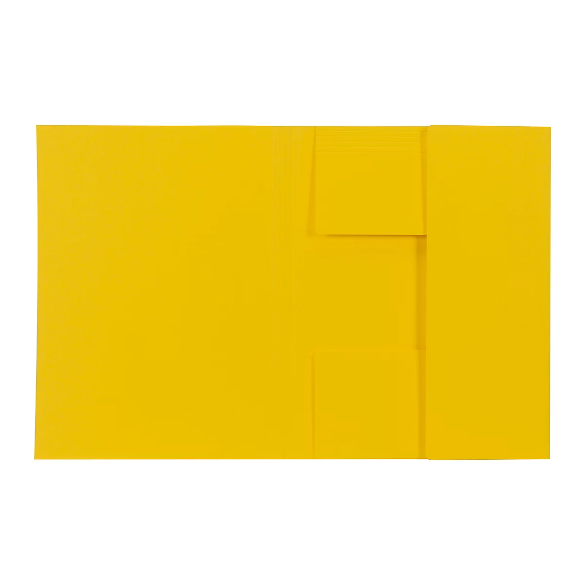 Fiche jaune carré avec un design découpé complexe.