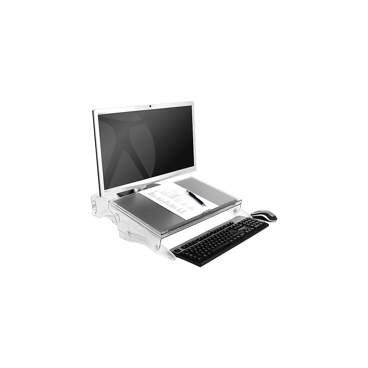 Porte-documents FlexDesk 640, hauteur ajustable de 110 à 185 mm, en acrylique