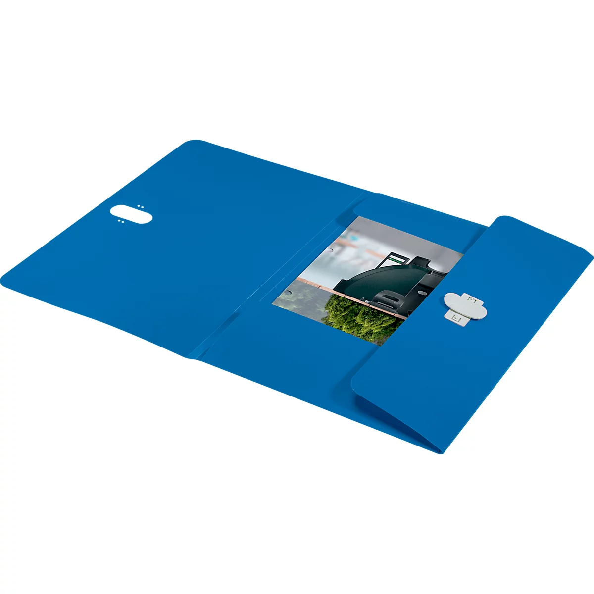 Porte-documents Leitz® Recycle, A4, jusqu'à 150 feuilles, 3 rabats, opaque, 100 % recyclable, Ange Bleu, plastique, bleu
