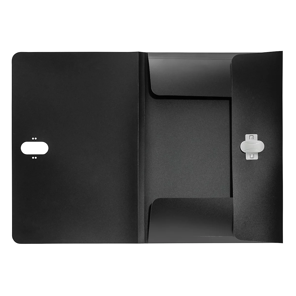 Porte-documents Leitz® Recycle, A4, jusqu'à 150 feuilles, 3 rabats, opaque, 100 % recyclable, Ange Bleu, plastique, noir