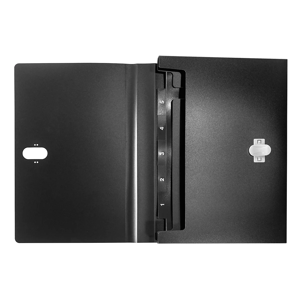 Porte-documents Leitz® Recycle, A4, jusqu'à 250 feuilles, 5 compartiments &amp; pochette de rangement, opaque, 100 % recyclable, Ange Bleu, plastique, noir