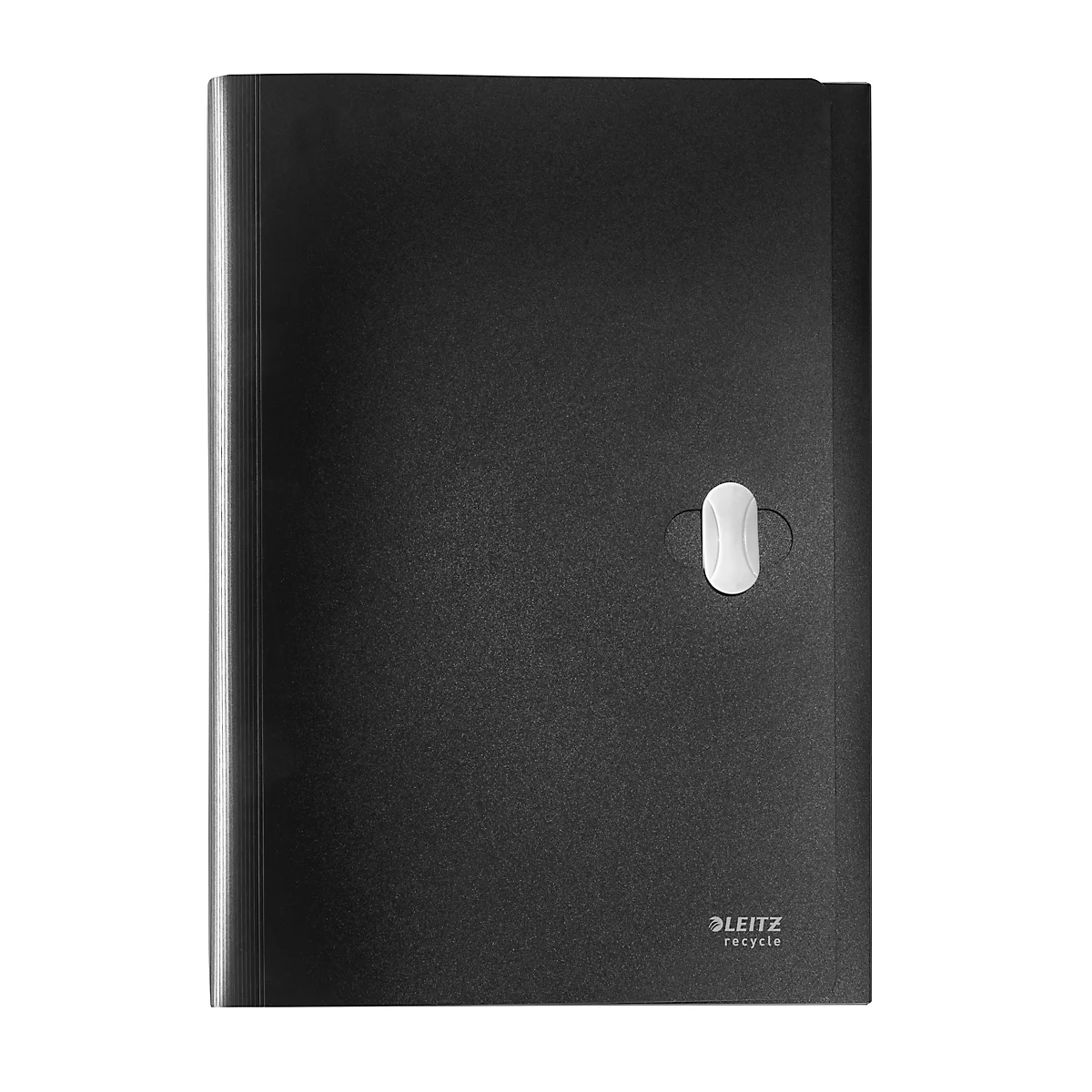 Porte-documents Leitz® Recycle, A4, jusqu'à 250 feuilles, 5 compartiments &amp; pochette de rangement, opaque, 100 % recyclable, Ange Bleu, plastique, noir