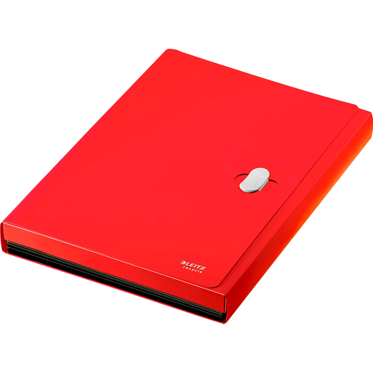 Porte-documents Leitz® Recycle, A4, jusqu'à 250 feuilles, 5 compartiments &amp; pochette de rangement, opaque, 100 % recyclable, Ange Bleu, plastique, rouge