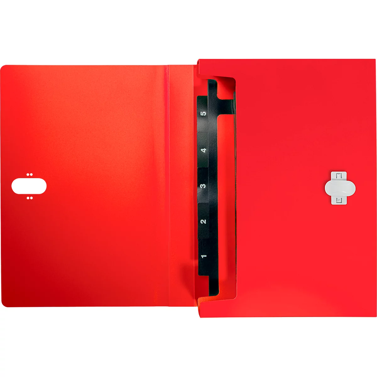 Porte-documents Leitz® Recycle, A4, jusqu'à 250 feuilles, 5 compartiments &amp; pochette de rangement, opaque, 100 % recyclable, Ange Bleu, plastique, rouge