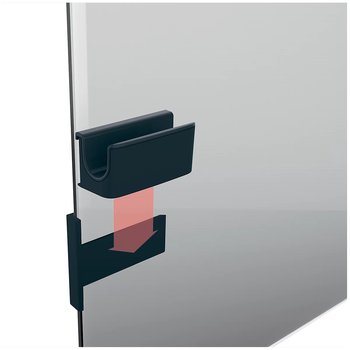 Porte-marqueur pour tableaux magnétiques en verre Sigel, anthracite