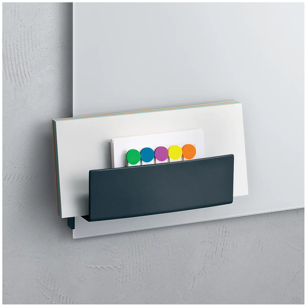 Porte-marqueurs Sigel Business, pour tableaux en verre magnétiques 3-5 mm , capacité de charge jusqu'à 500 kg, magnétique, gris clair