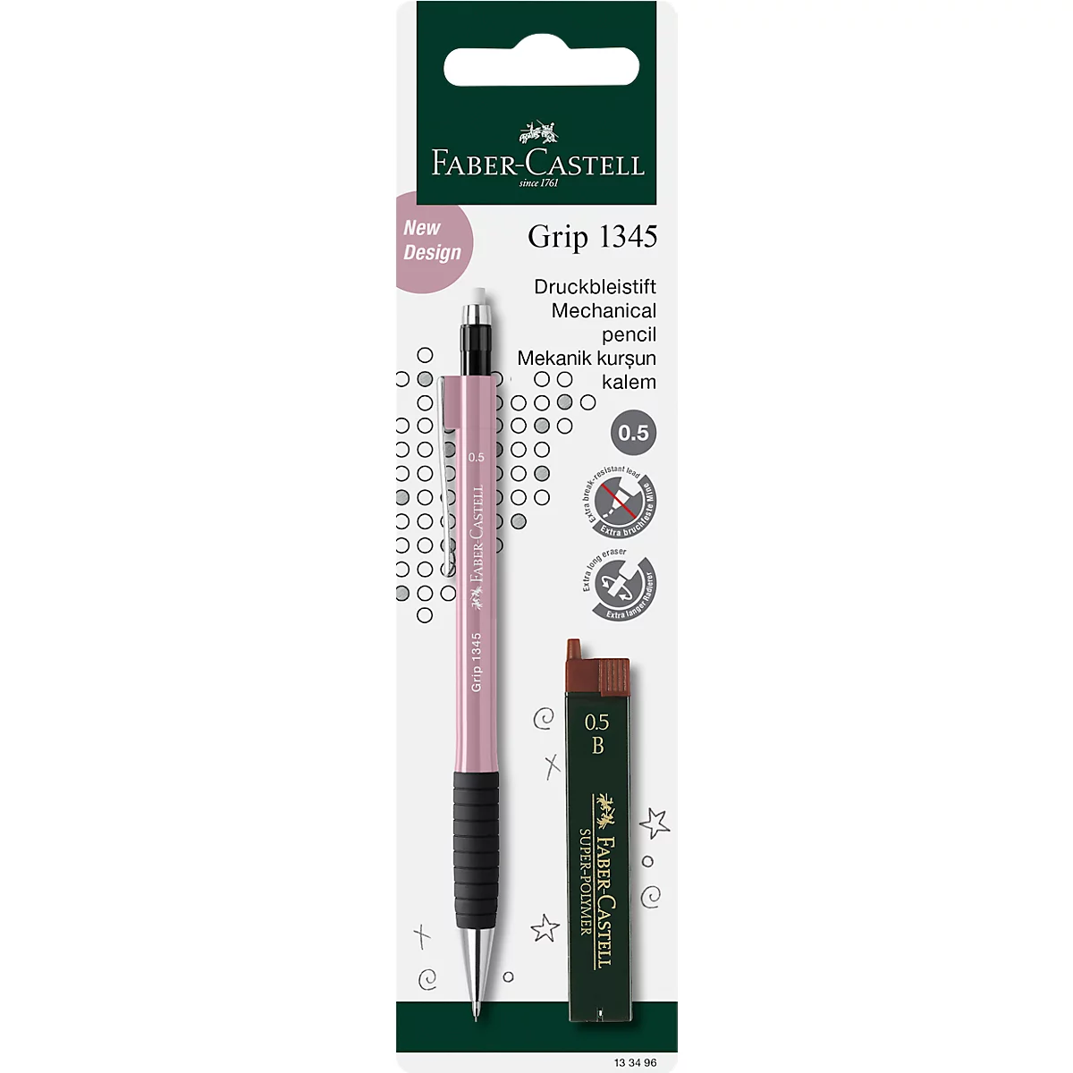 Porte-mines Grip FABER-CASTELL, noir, 0,5 mm