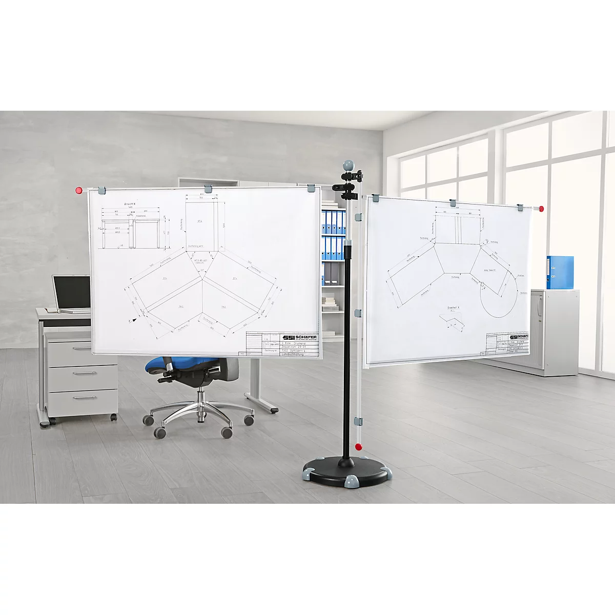 Porte-plans mobile, gris clair