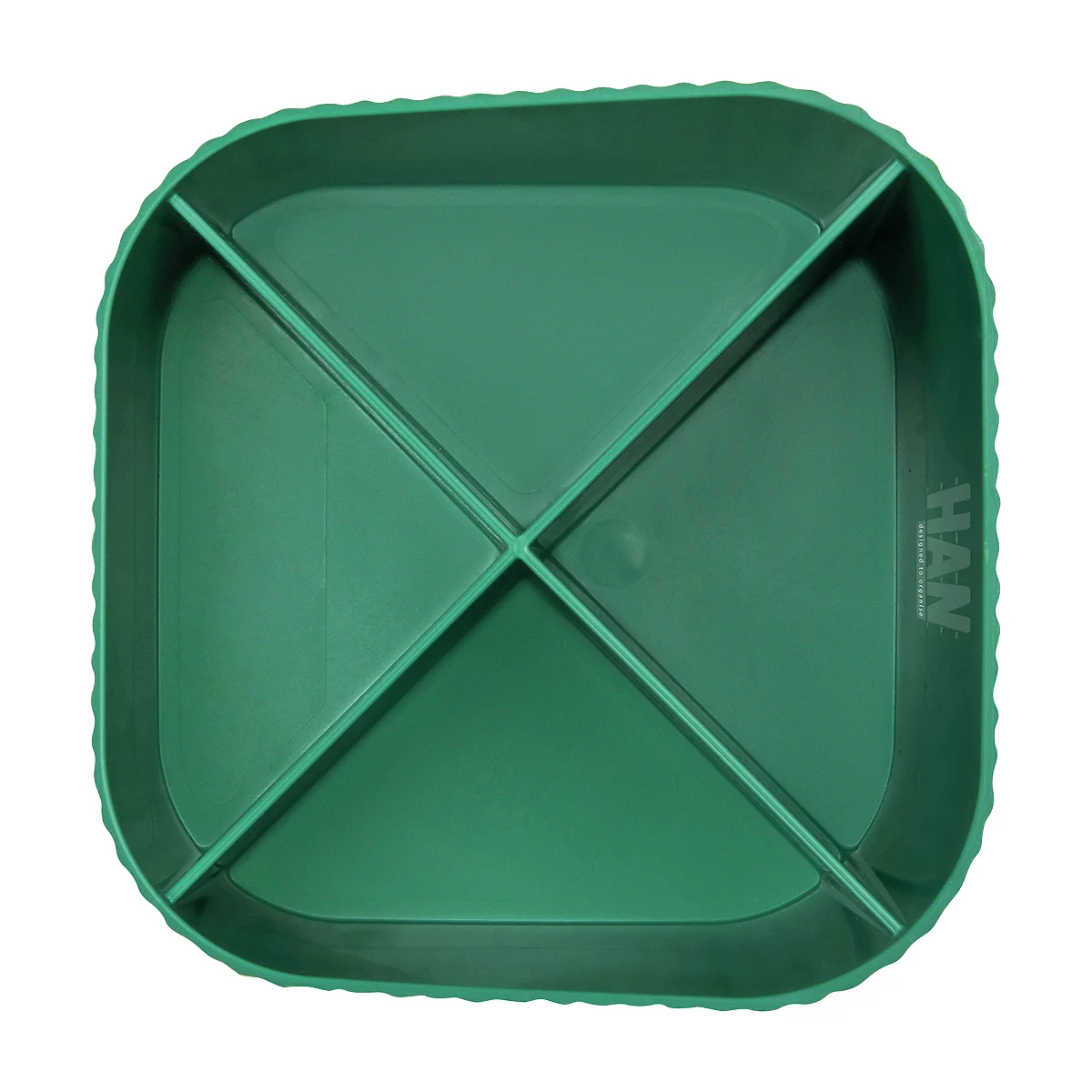 Porte-plume HAN Karma, 4 compartiments de hauteur différente, L 111 x H 105 x P 111 mm, plastique recyclé, vert