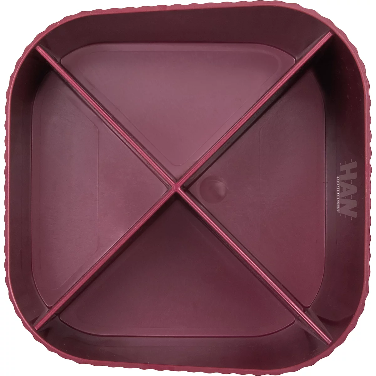 Porte-plume HAN Karma, 4 compartiments de hauteurs différentes, L 111 x H 105 x P 111 mm, plastique recyclé, rouge