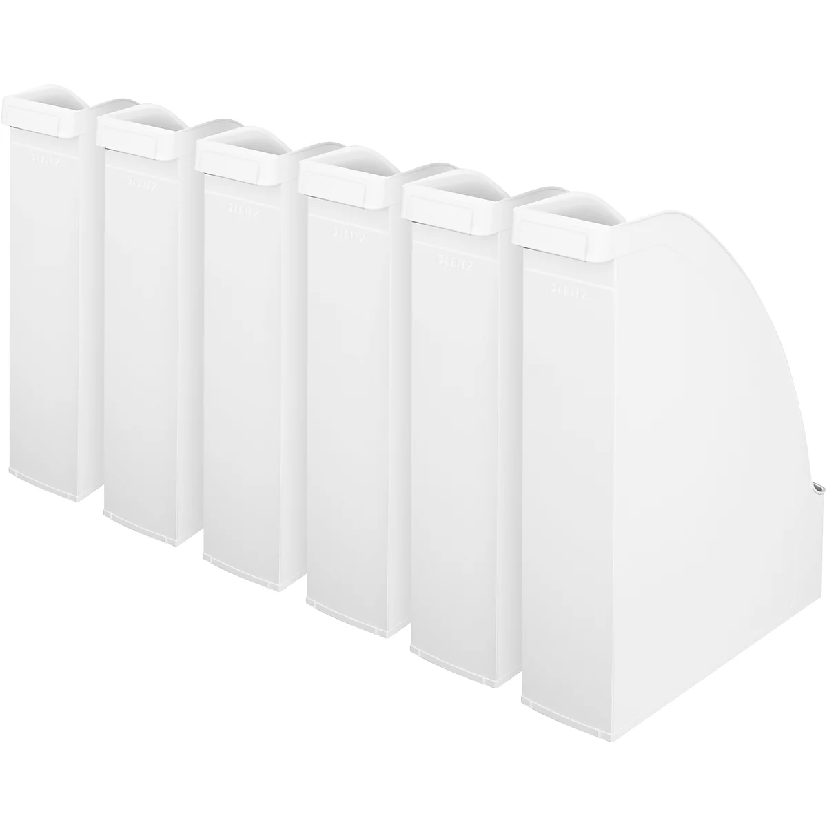 Porte-revues 2476 LEITZ®, l. de la tranche 70 mm, polystyrène, 6 p., blanc