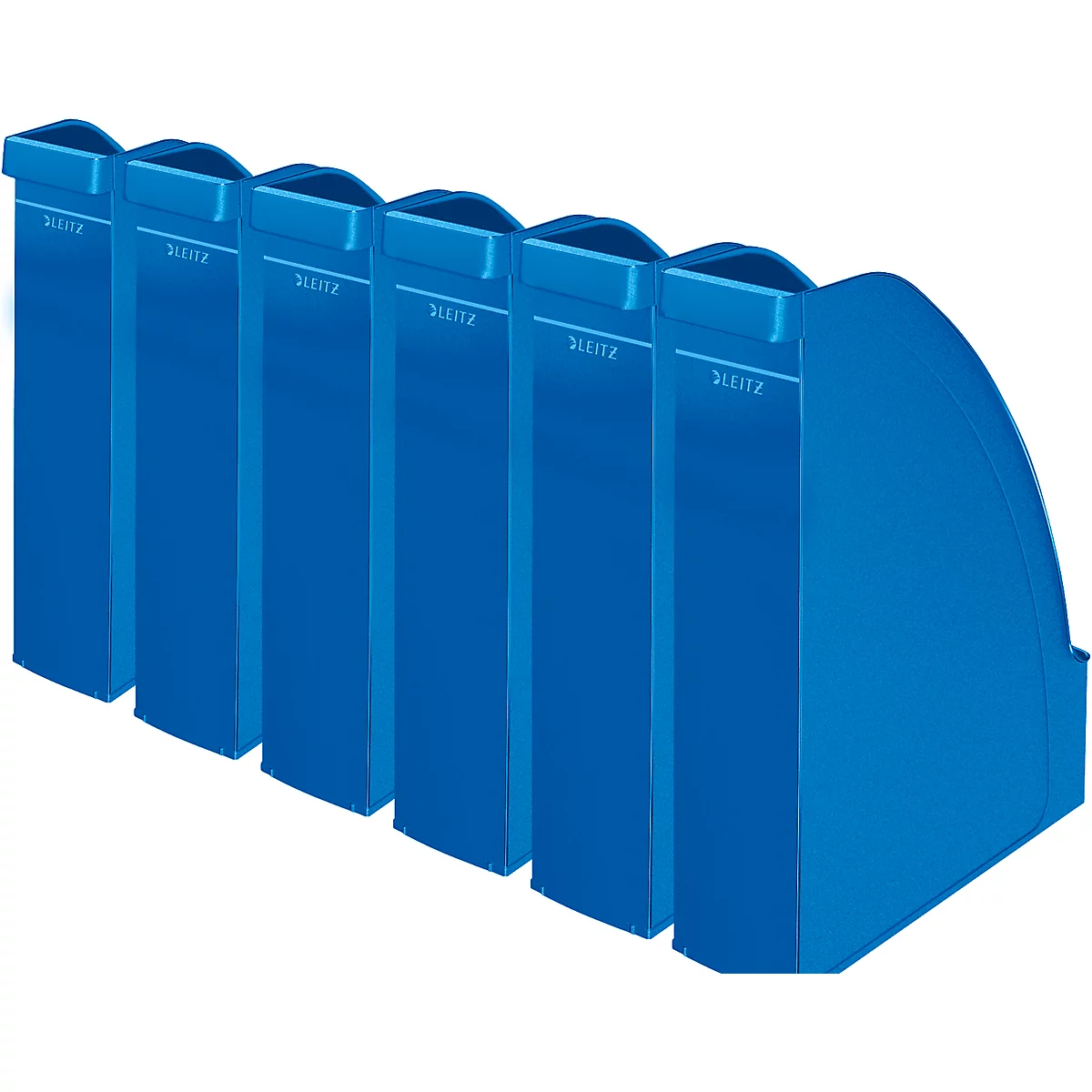 Porte-revues 2476 LEITZ®, l. de la tranche 70 mm, polystyrène, 6 p., bleu