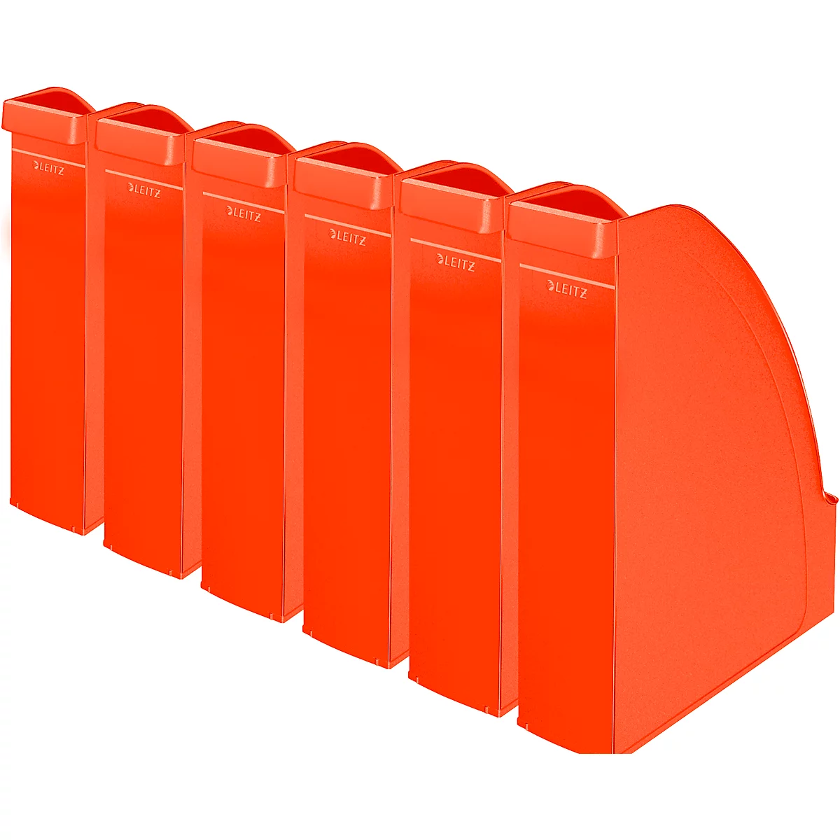 Porte-revues 2476 LEITZ®, l. de la tranche 70 mm, polystyrène, 6 p., rouge clair